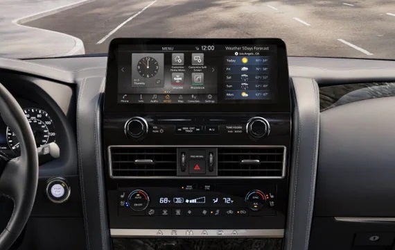 2023 Nissan Armada touchscreen and front console | Crossroads Nissan Wake Forest in Wake Forest NC