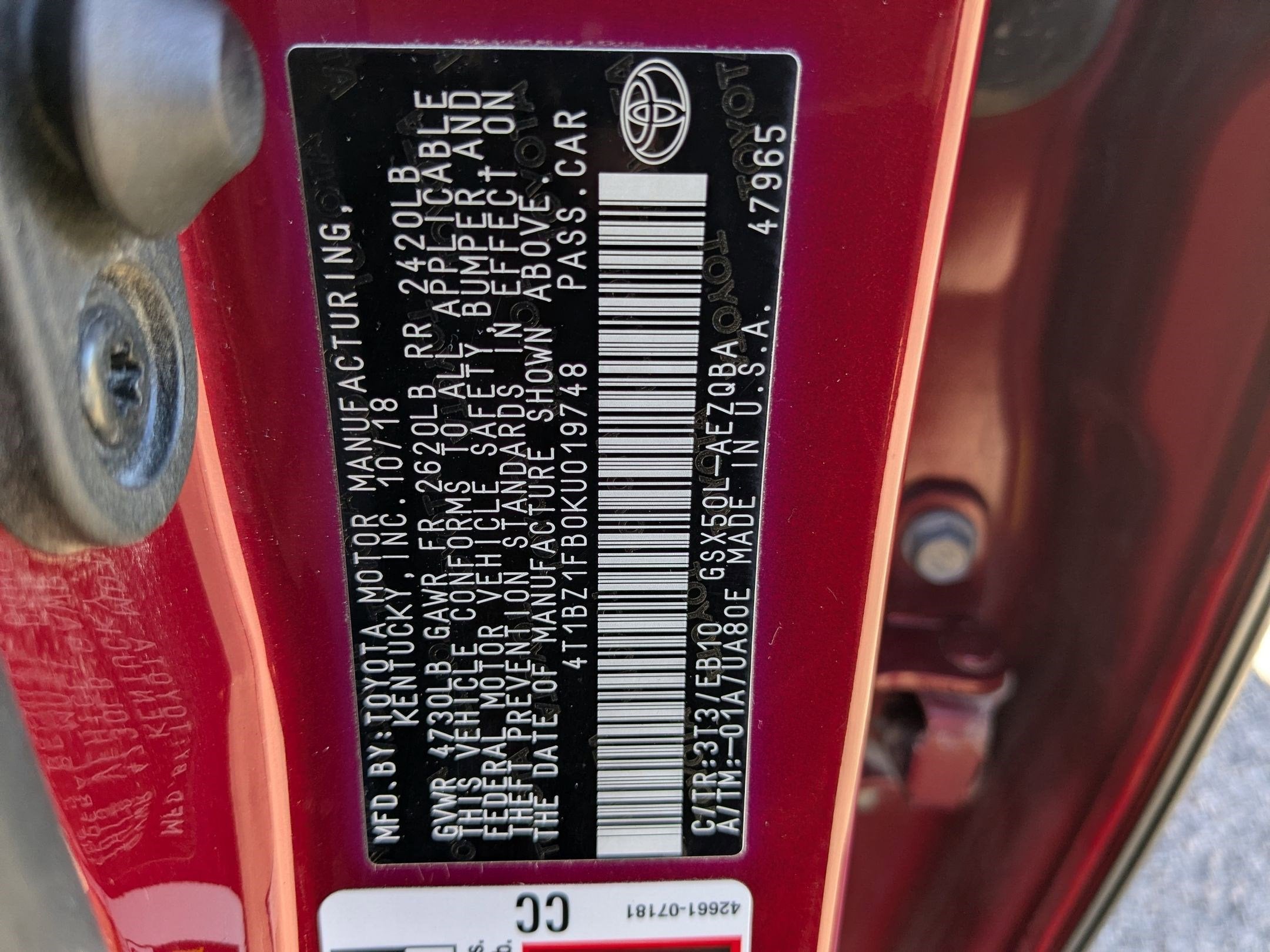 2019 Toyota Avalon XSE