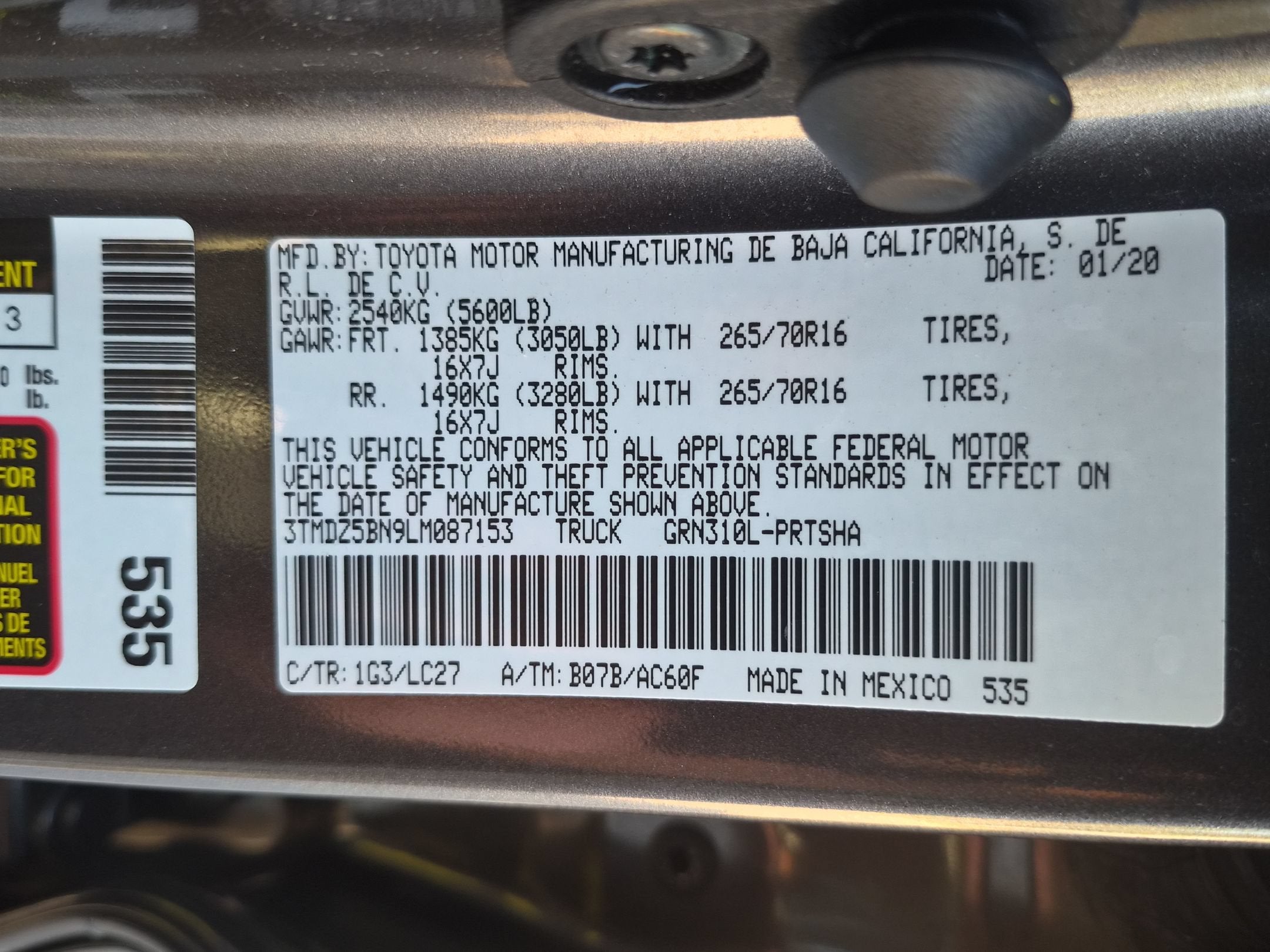 2020 Toyota Tacoma 4WD TRD Off Road