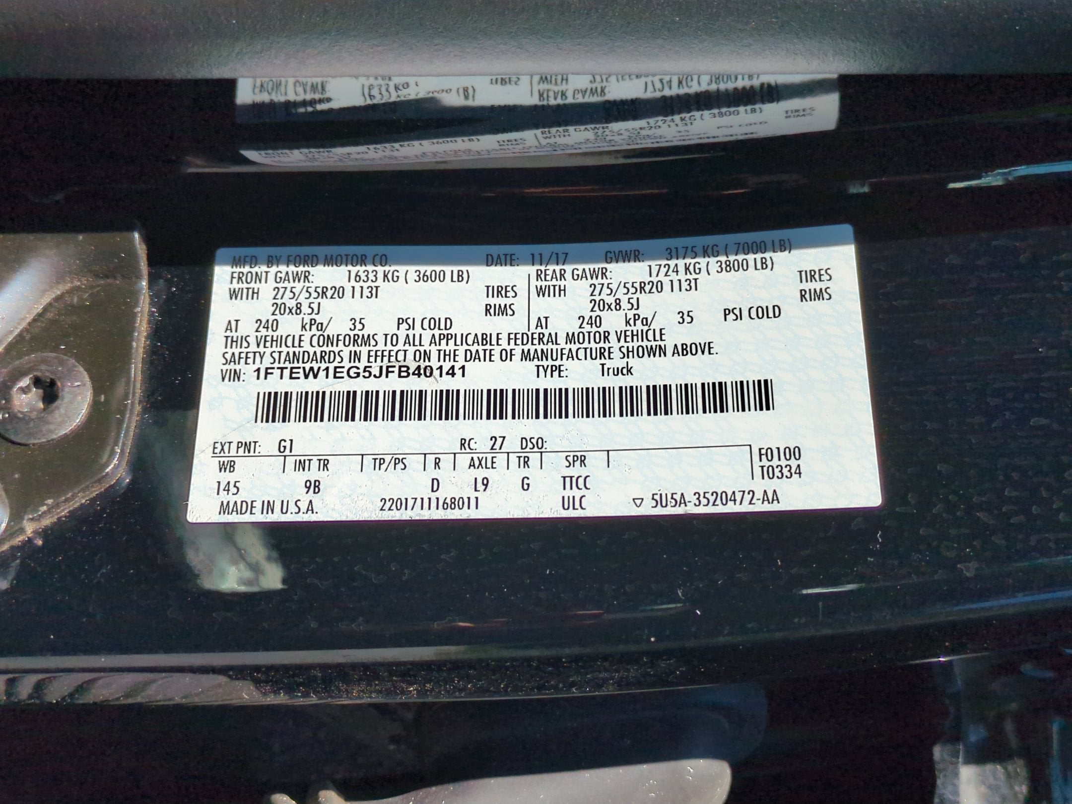 2018 Ford F-150 Platinum