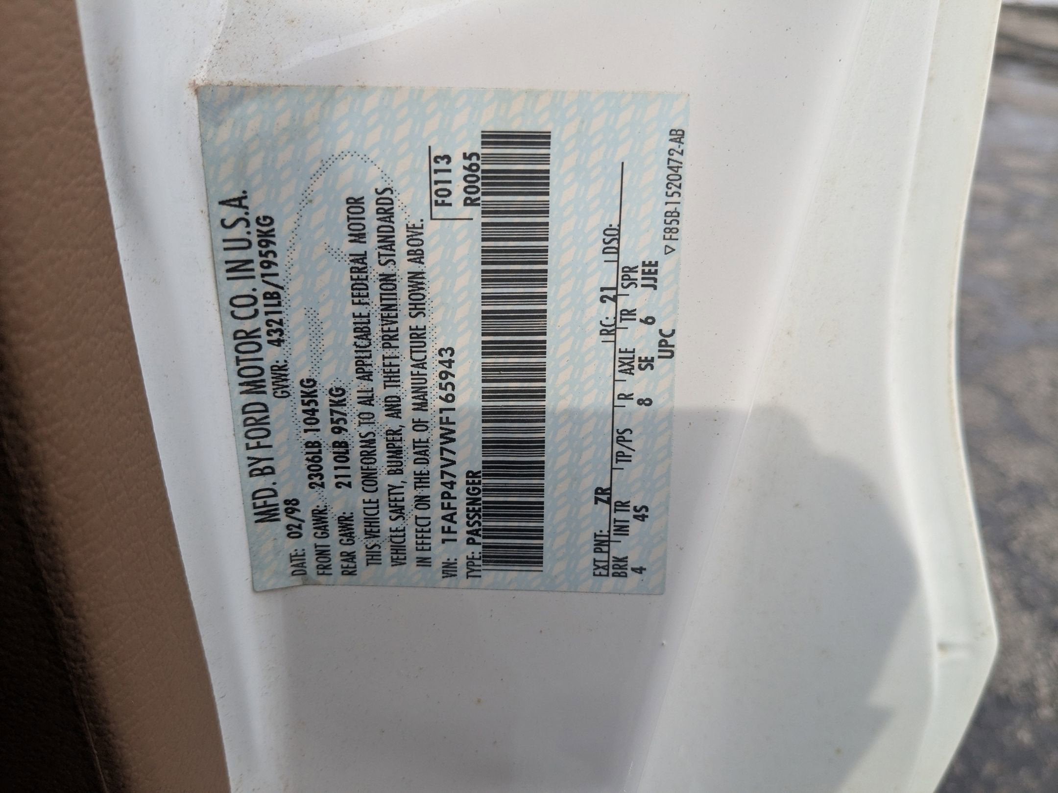 1998 Ford Mustang SVT Cobra