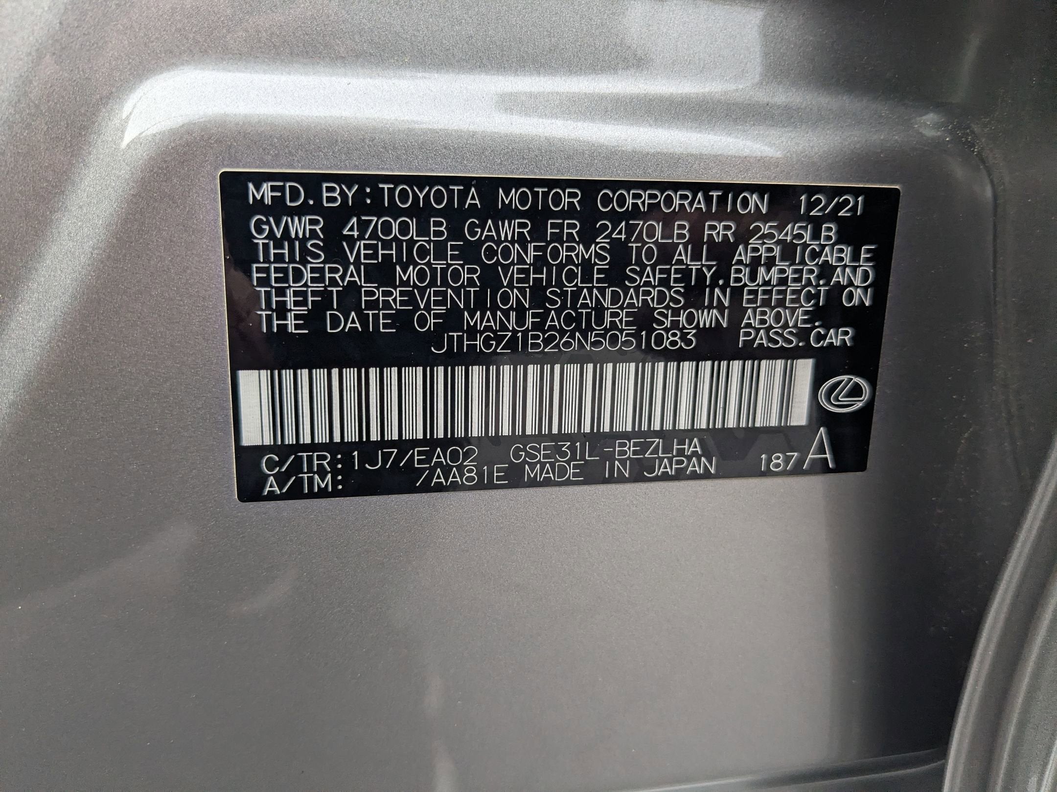 2022 Lexus IS IS 350 F SPORT