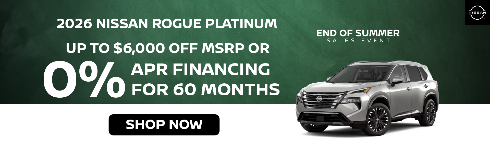 Up to $6,000 Off MSRP 2026 Nissan Rogue Platinum