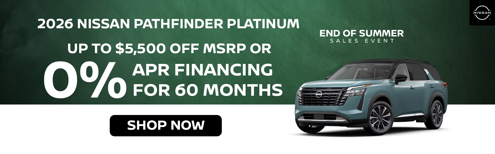 Up to $5,500 Off MSRP 2026 Nissan Pathfinder Platinum