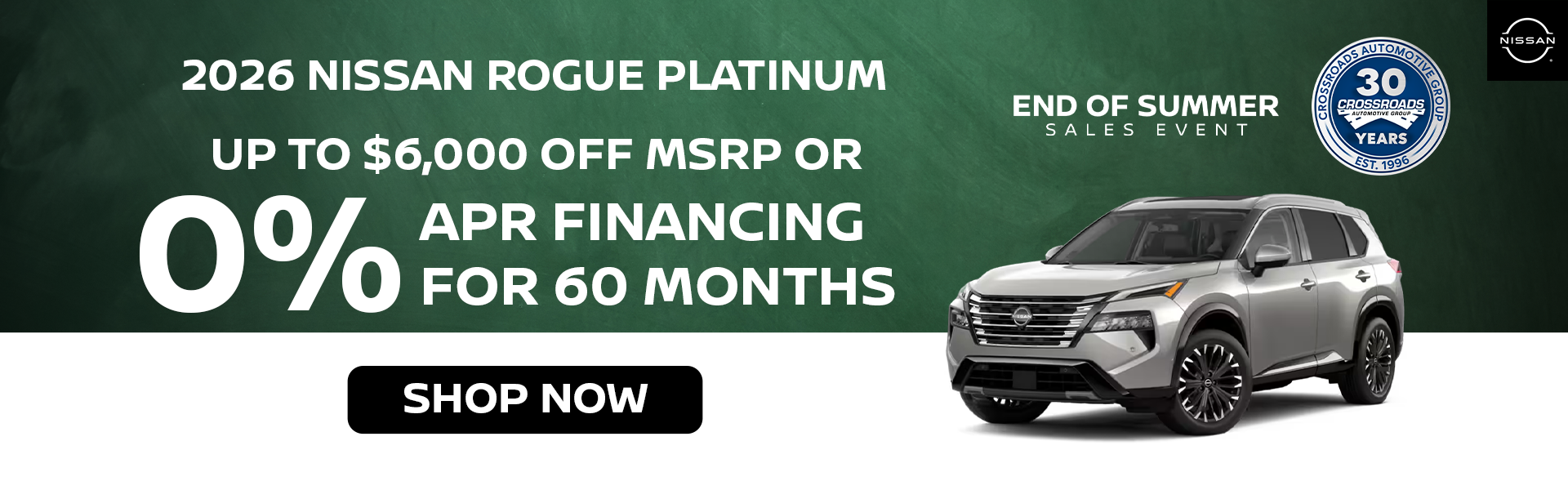 Up to $6,000 Off MSRP 2026 Nissan Rogue Platinum