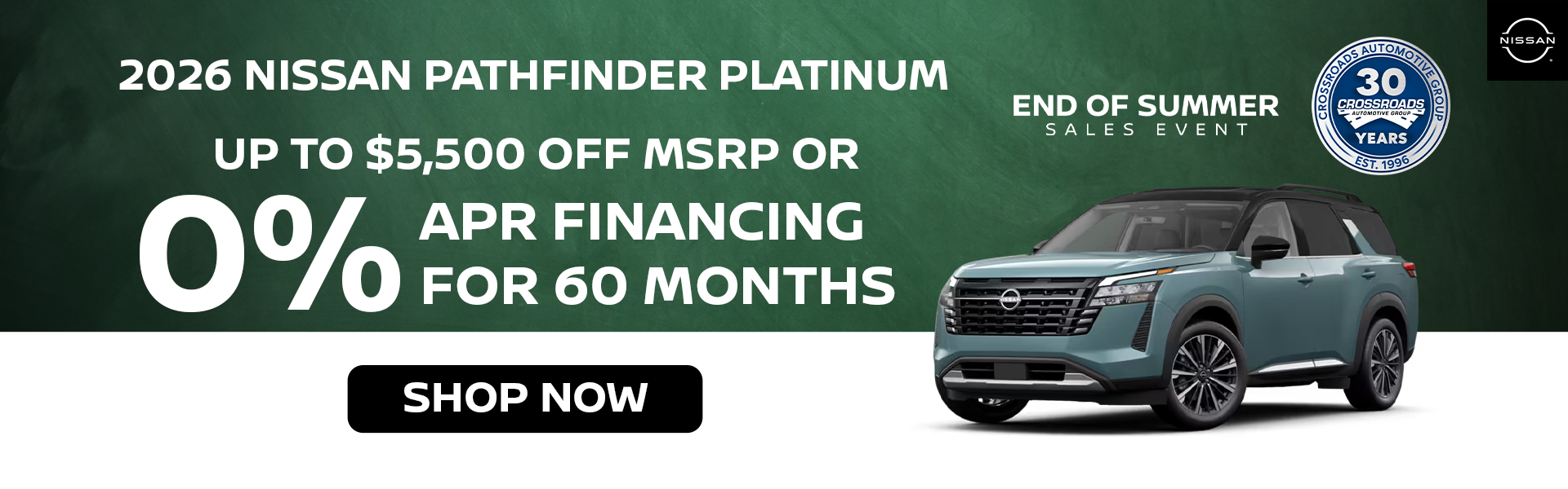 Up to $5,500 Off MSRP 2026 Nissan Pathfinder Platinum