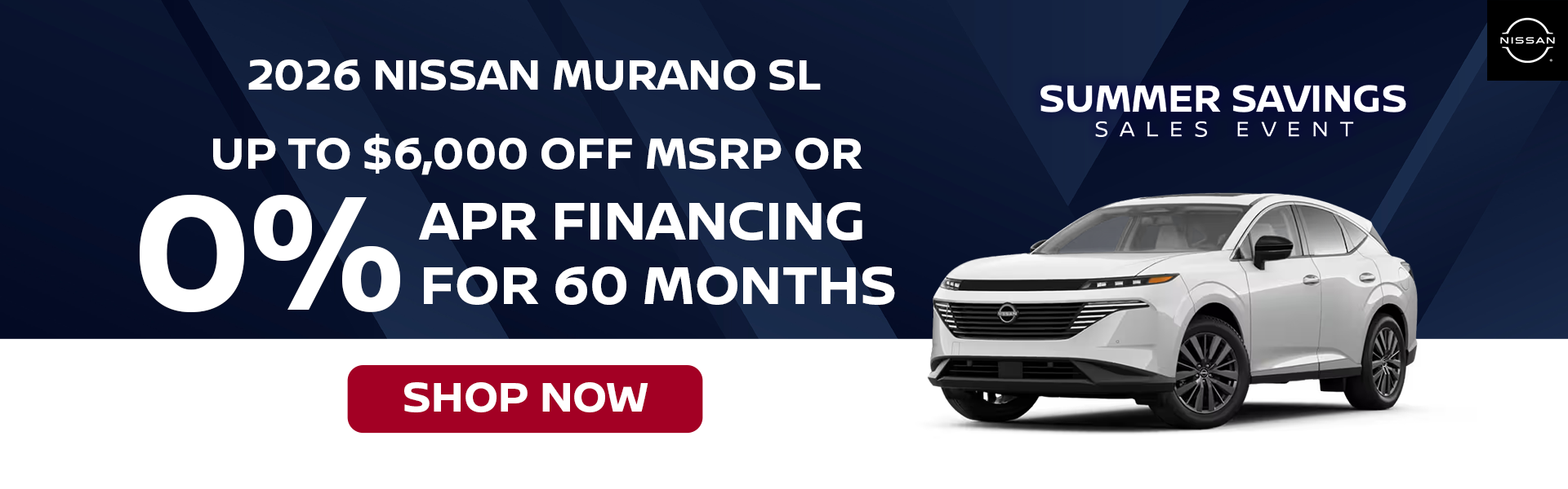 Up to $6,000 Off MSRP on 2026 Nissan Murano SL