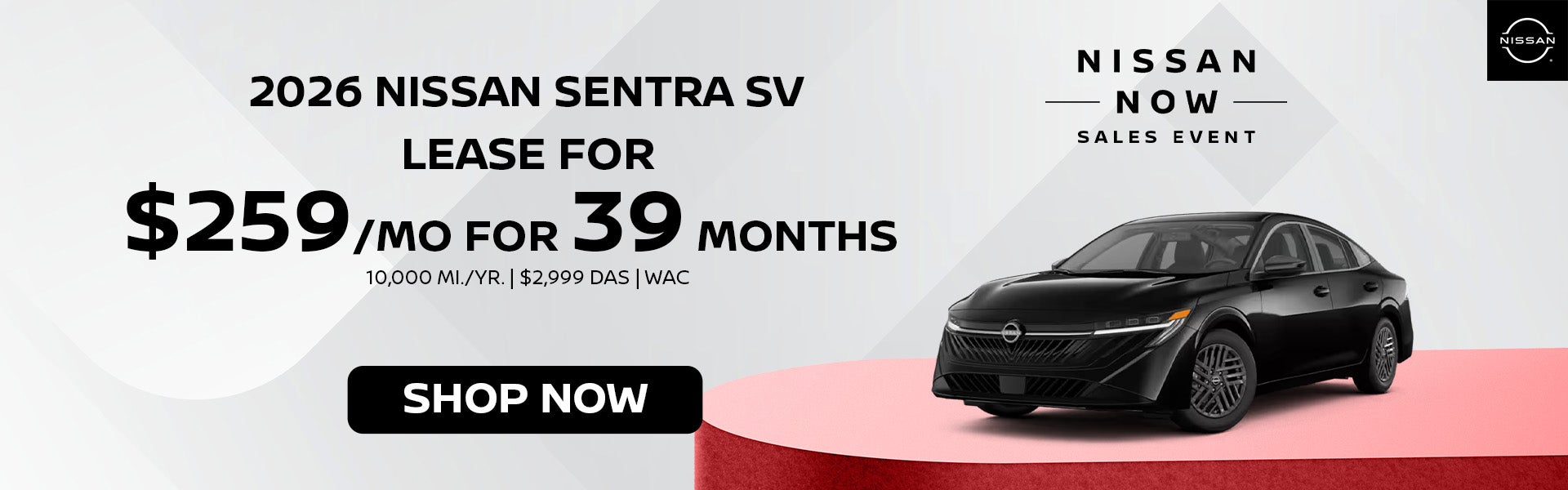 2026 Nissan Sentra SV - Low Lease Payments