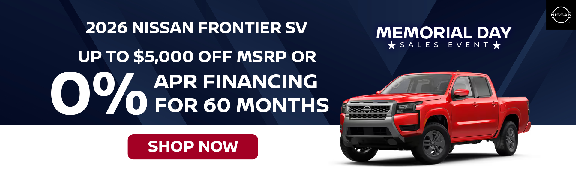 2026 Nissan Frontier- Up to $5,000 Off MSRP 