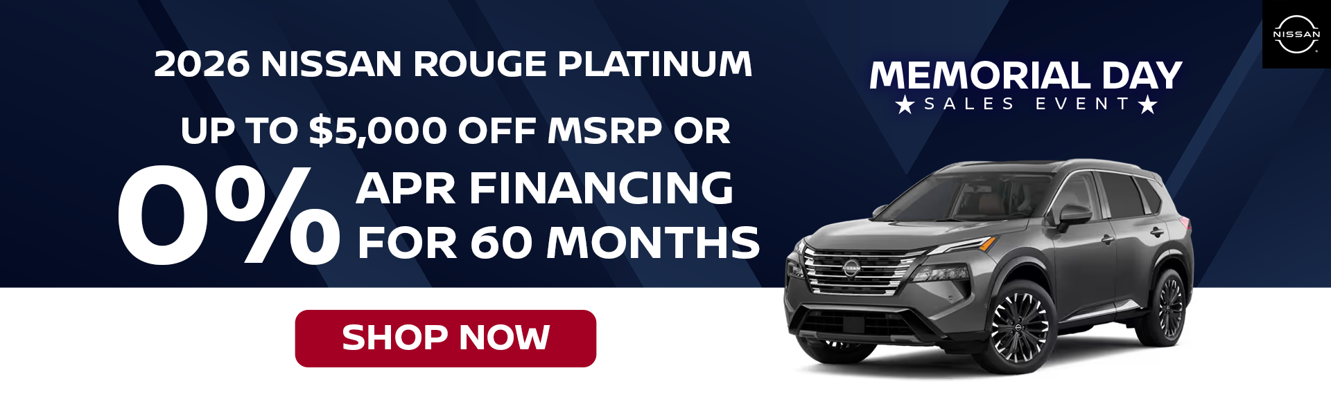 2026 Nissan Rogue Platinum Up to $5,000 Off MSRP